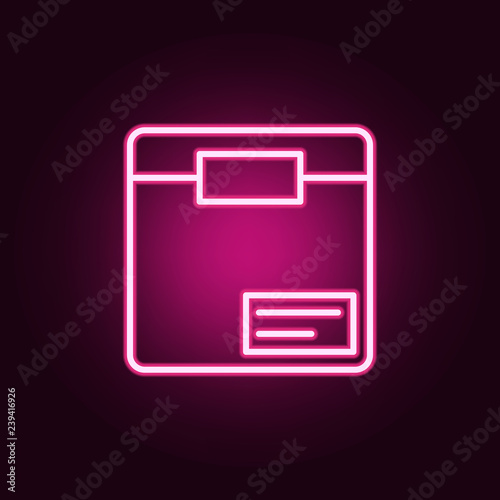 box icon. Elements of web in neon style icons. Simple icon for websites, web design, mobile app, info graphics