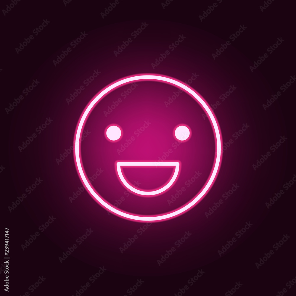 Emotion smile icon. Elements of web in neon style icons. Simple icon for websites, web design, mobile app, info graphics Emotion smile icon. Elements of web in neon style icons. Simple icon for websites, web design, mobile app, info graphics