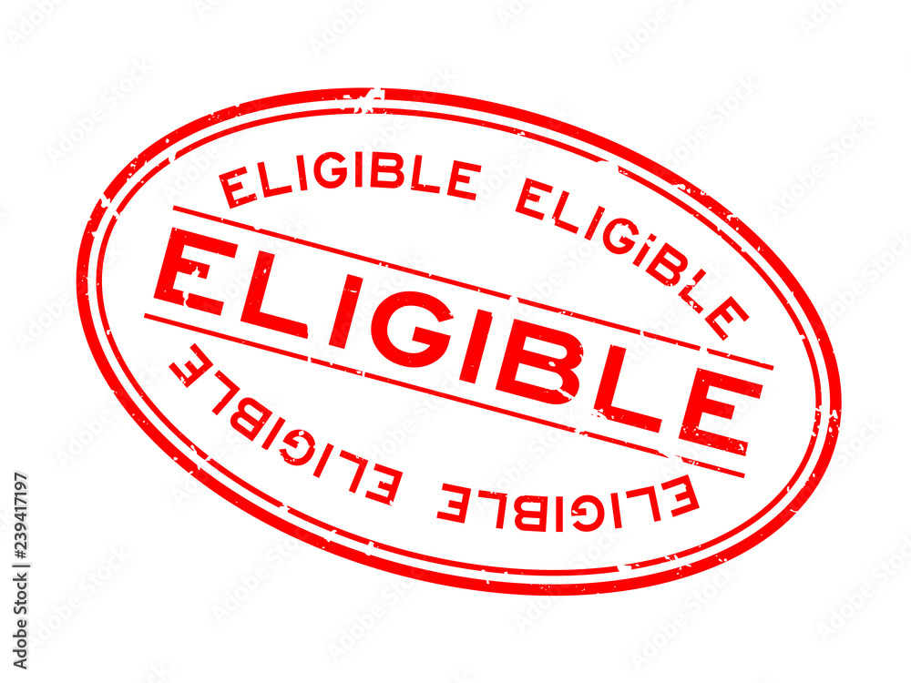 Grunge red eligible word oval rubber seal stamp on white background Grunge red eligible word oval rubber seal stamp on white background