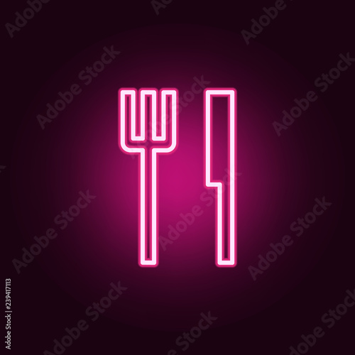 cutlery icon. Elements of web in neon style icons. Simple icon for websites  web design  mobile app  info graphics