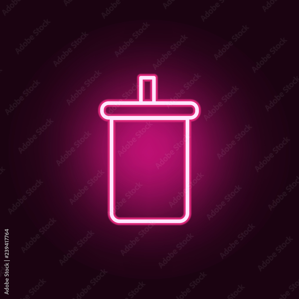 plastic glass with soda icon. Elements of web in neon style icons. Simple icon for websites, web design, mobile app, info graphics plastic glass with soda icon. Elements of web in neon style icons. Simple icon for websites, web design, mobile app, info graphics