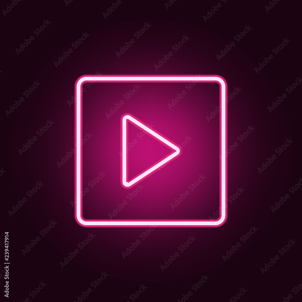 play squared icon. Elements of web in neon style icons. Simple icon for websites, web design, mobile app, info graphics play squared icon. Elements of web in neon style icons. Simple icon for websites, web design, mobile app, info graphics