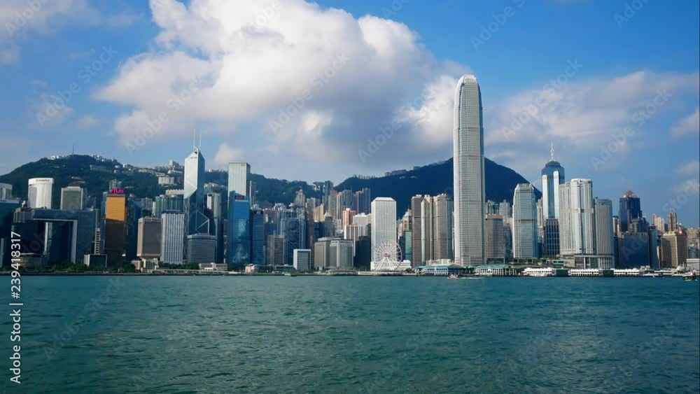 HONG KONG - - SEPTEMBER 14, 2018: 4K Time lapse Building and the skyline of Hong Kong city HONG KONG - - SEPTEMBER 14, 2018: 4K Time lapse Building and the skyline of Hong Kong city