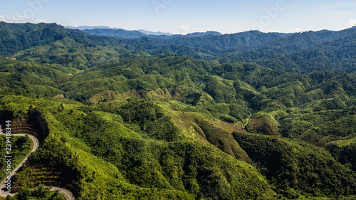 High angle view of landscape Mountain in Nan province Thailand