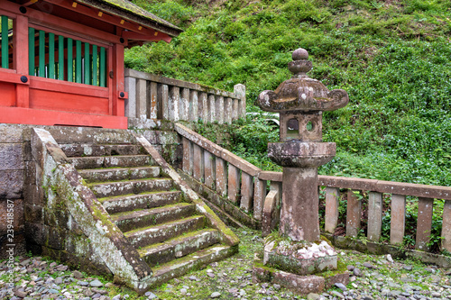 Tablou pe pânză Old Stone Lantern on the grounds of the Horaisan Toshogu Shrine in Aichi, Japan