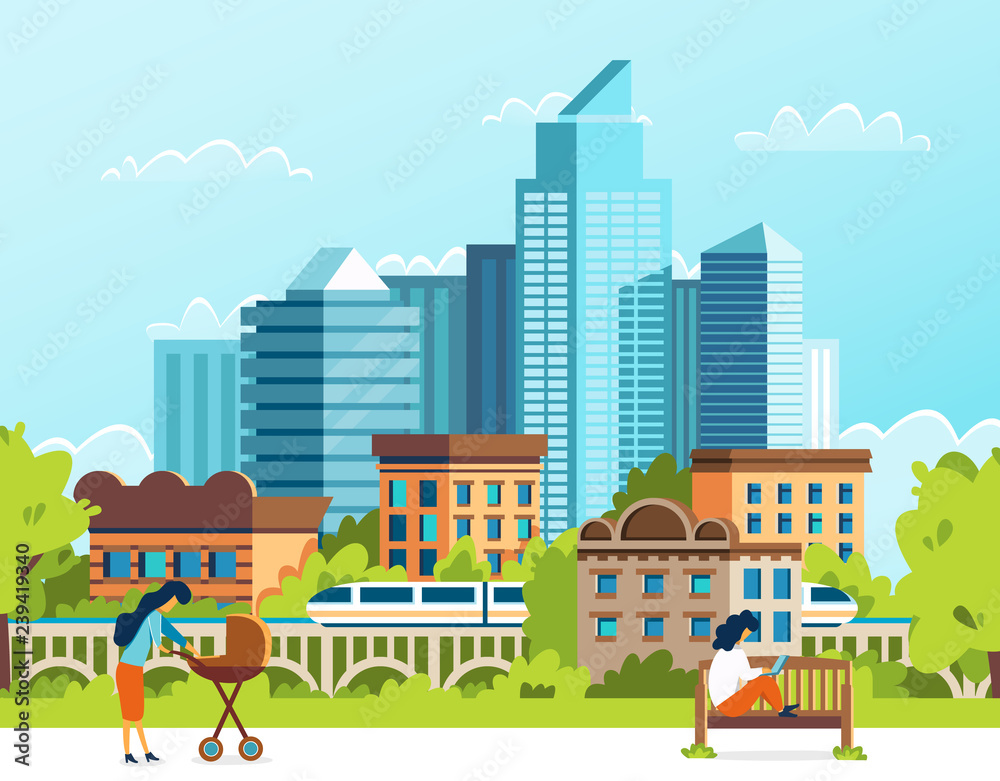 Life in a big city. Urban people. Cartoon vector. Life in a big city. Urban people. Cartoon vector.