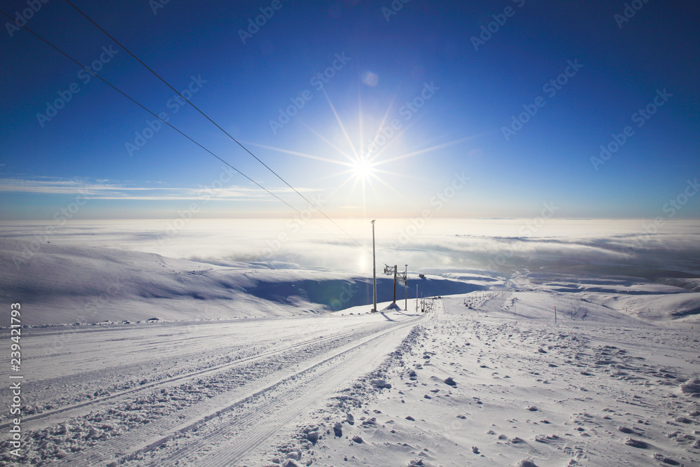Slope on the skiing resort