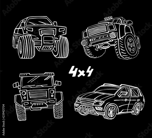 Off Road Hand Drawn cars