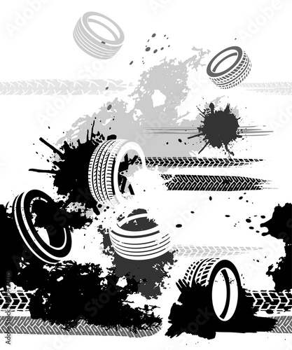Seamless Grunge Tire Pattern