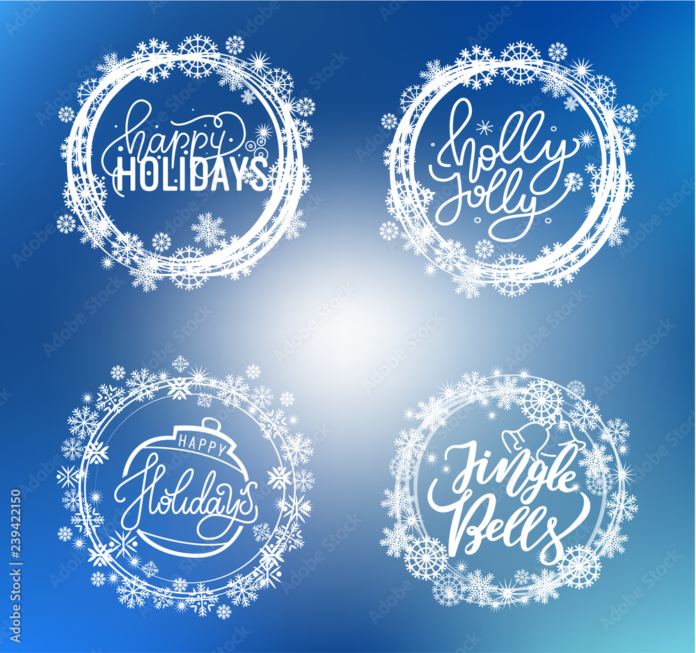 Holly Jolly, Merry Christmas, Happy Holidays Text