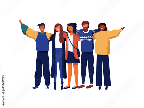Diverse young people group of friends