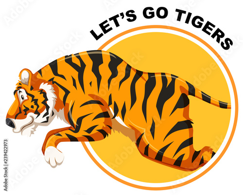 Tiger on sticker template
