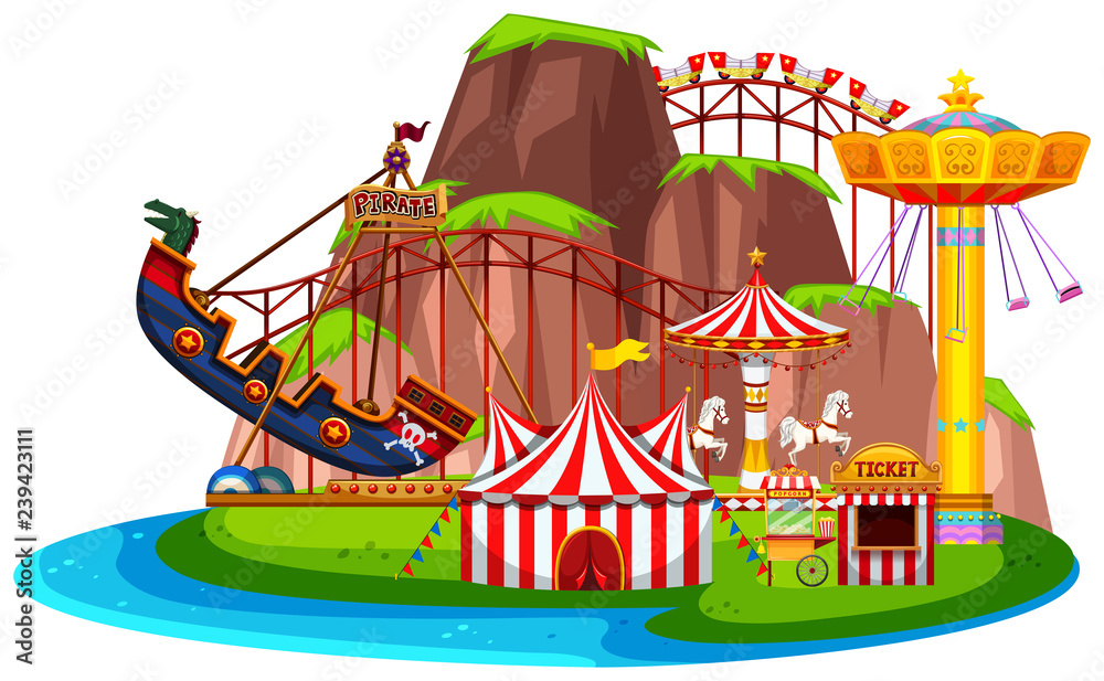 Isolated fun park landscape Isolated fun park landscape