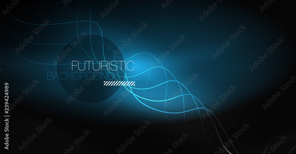 Neon lines wave background. Abstract composition Neon lines wave background. Abstract composition