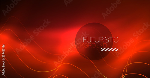 Neon lines wave background. Abstract composition