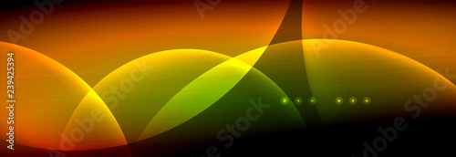 Vector blurred neon glowing circles with flowing and liquid light concept, energy magic fantastic abstract background