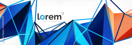 Vector colorful geometric triangle background, crystal banner design