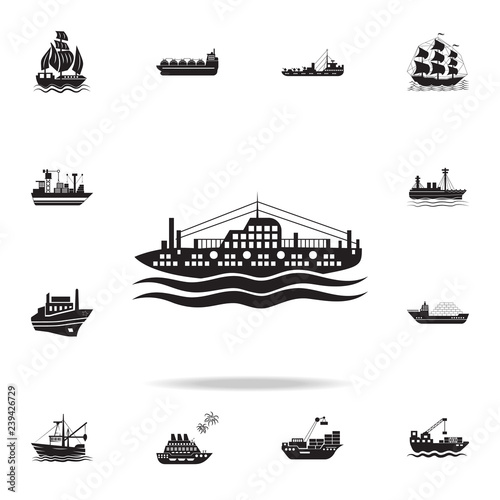 passenger ship on the sea icon. Detailed set of ship icons. Premium graphic design. One of the collection icons for websites, web design, mobile app