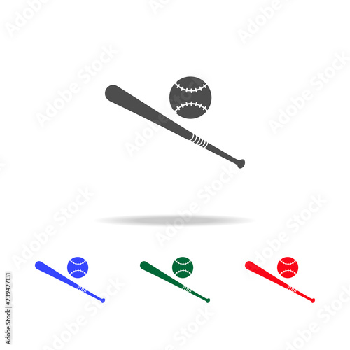 Baseball bat and ball  icons. Elements of sport element in multi colored icons. Premium quality graphic design icon. Simple icon for websites, web design, mobile app, info graphics