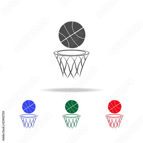 Basketball and basket  icons. Elements of sport element in multi colored icons. Premium quality graphic design icon. Simple icon for websites, web design, mobile app, info graphics