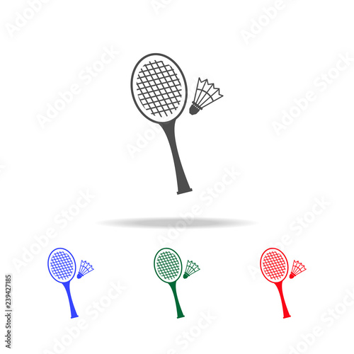 Badminton  icons. Elements of sport element in multi colored icons. Premium quality graphic design icon. Simple icon for websites, web design, mobile app, info graphics