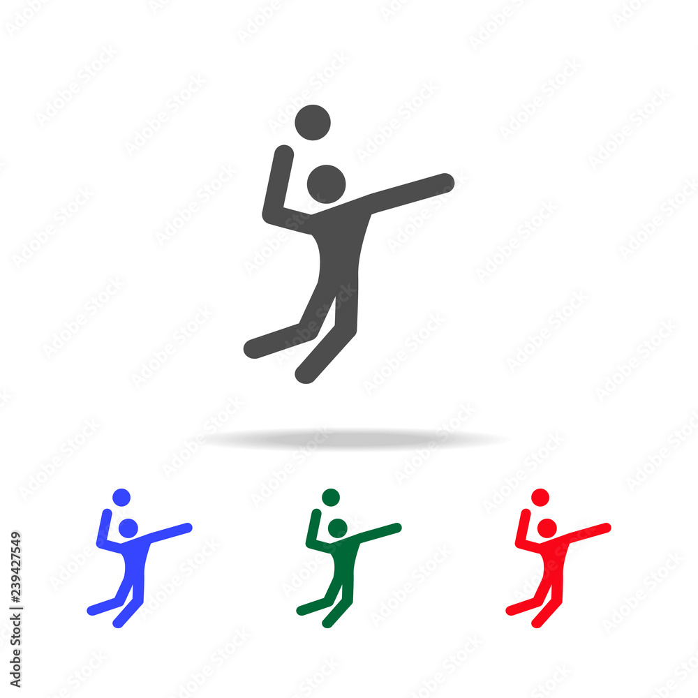 Volleyball player  icons. Elements of sport element in multi colored icons. Premium quality graphic design icon. Simple icon for websites, web design, mobile app, info graphics