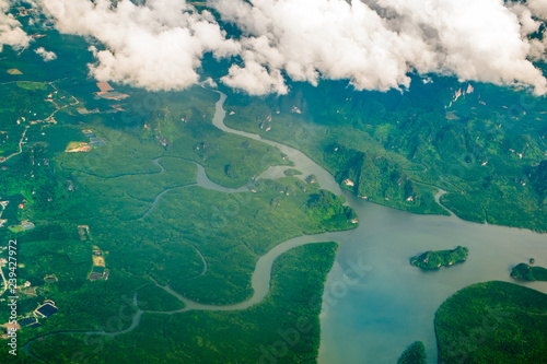 Beautiful island in Phuket with view from the sky.