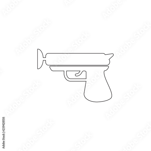 toy gun with Velcro icon. Toy element icon. Premium quality graphic design icon. Baby Signs, outline symbols collection icon for websites, web design, mobile app on white background