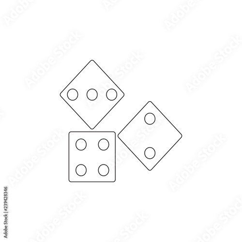 Dices icon. Toy element icon. Premium quality graphic design icon. Baby Signs  outline symbols collection icon for websites  web design  mobile app on white background