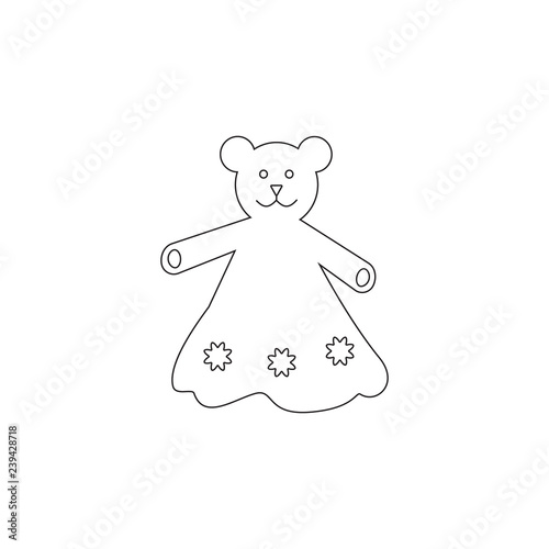 Toy bear in dress icon. Toy element icon. Premium quality graphic design icon. Baby Signs, outline symbols collection icon for websites, web design, mobile app on white background