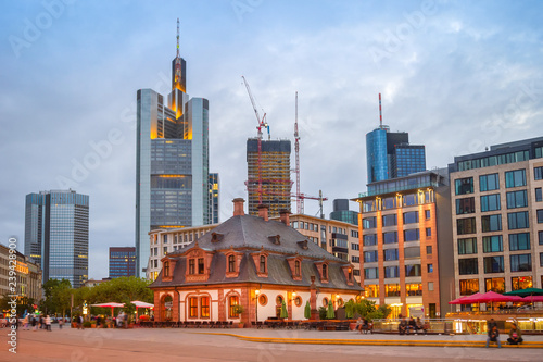 Evening Frankfurt cityscape...