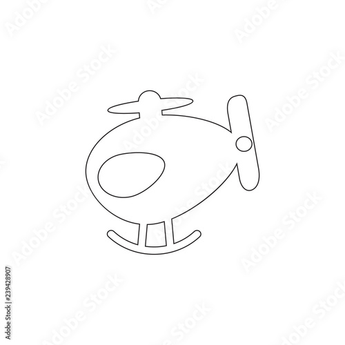 small helicopter toy icon. Toy element icon. Premium quality graphic design icon. Baby Signs, outline symbols collection icon for websites, web design, mobile app on white background