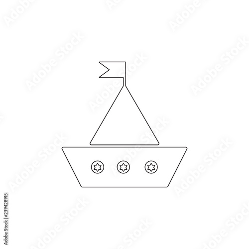 Toy sailing ship icon. Toy element icon. Premium quality graphic design icon. Baby Signs, outline symbols collection icon for websites, web design, mobile app on white background photo