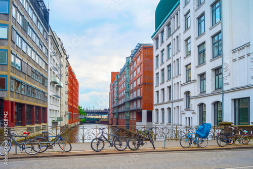 Bicycles parking by Hamburg...