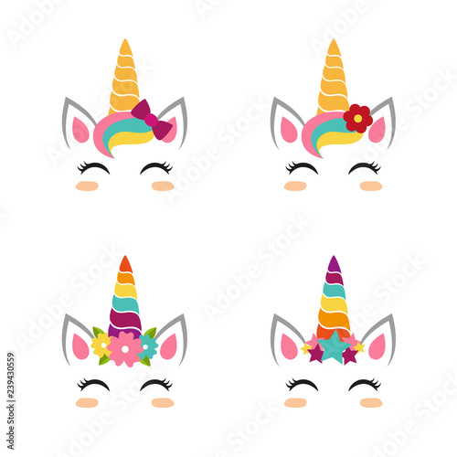 Unicorn faces collection
