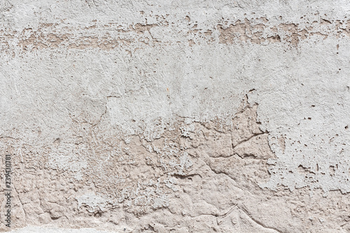 Ancient wall with peeling plaster. Old concrete wall textured background