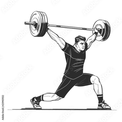 man lifting weights