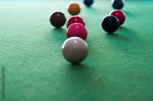 Snooker balls on the pool table in Tanzania 