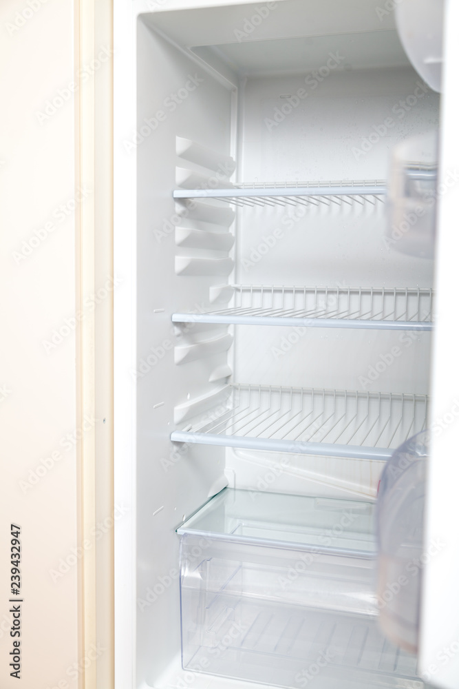 empty open refrigerator close-up empty open refrigerator close-up
