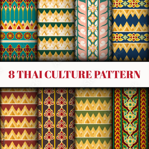 Vector Thai style patter set