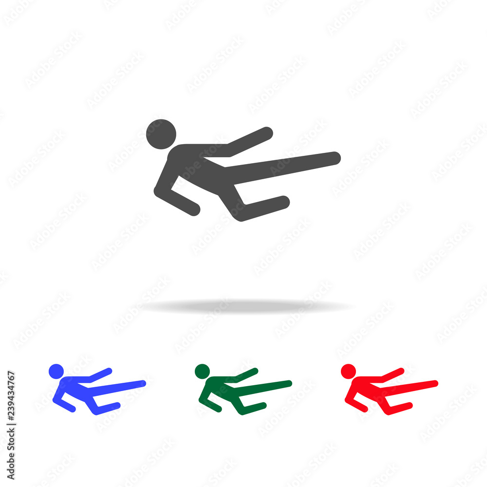 Karate fighter  icons. Elements of sport element in multi colored icons. Premium quality graphic design icon. Simple icon for websites, web design, mobile app, info graphics