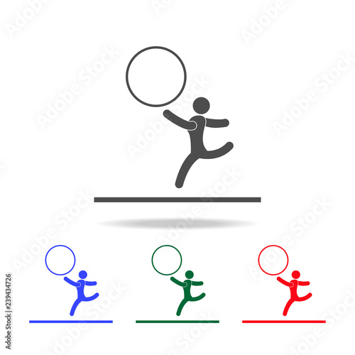 Gymnastics with hoop  icons. Elements of sport element in multi colored icons. Premium quality graphic design icon. Simple icon for websites, web design, mobile app, info graphics © gunayaliyeva