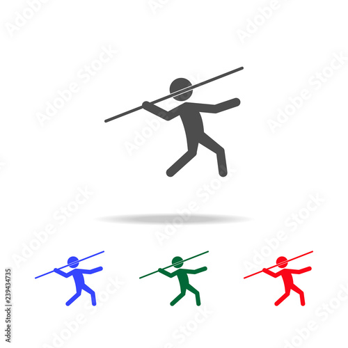 Javelin throw  icons. Elements of sport element in multi colored icons. Premium quality graphic design icon. Simple icon for websites, web design, mobile app, info graphics