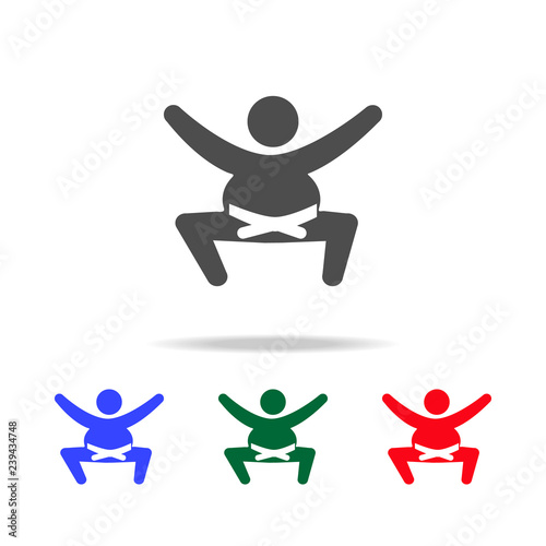 Sumo wrestler  icons. Elements of sport element in multi colored icons. Premium quality graphic design icon. Simple icon for websites, web design, mobile app, info graphics