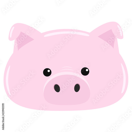 piggy head vector drawing