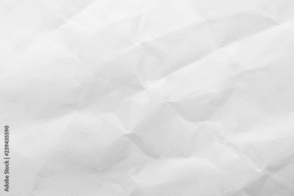 White crumpled paper texture background. Close-up.