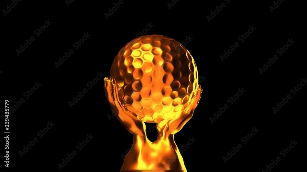 Loop-able golden golf cup with alpha channel