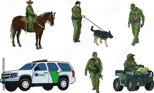 Border Patrol Vector Set
