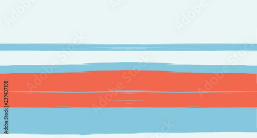 Navy Watercolor Horizontal Seamless Sailor Stripes. Geometric Vintage Summer Maritime Texture Prints. Hand Painted Male or Female T-Shirt Autumn Ocean Pattern. Blue Sea Watercolor Sailor Stripes. © graficanto