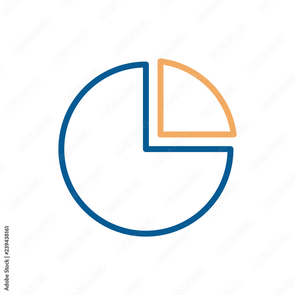 Trendy vector thin line icon for data analysis, finance, business monitoring, management and report. Infographic pie chart element Trendy vector thin line icon for data analysis, finance, business monitoring, management and report. Infographic pie chart element